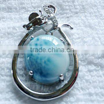 925 Silver gemstone jewelry Larimar Pendants