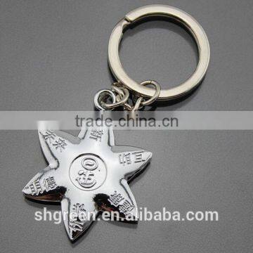 Hot sale silver metal star keychain
