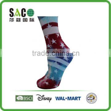 Tie Dyed Stripe and Star Knee-high Sports Socks photo-2