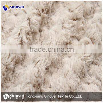 Long Pile Fake Fur Fabric , PV Plush Fabric