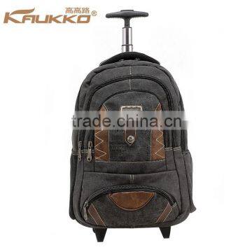 Trolley School Backpack Trolley Lugguage Bag Travel Bag Rolling Laptop Computer Backpack fits 15-15.6 inch - Black