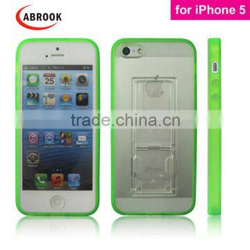 Multi-colors smart cover case for iphone 5 with stand and clip