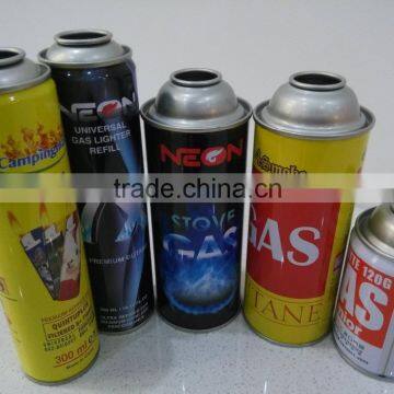 Aerosol tin can for butane gas