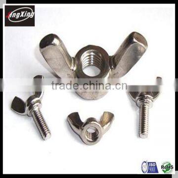 stainless steel bolt with wing nut, wing bolt