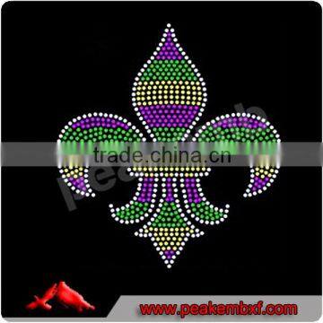 Hot Sale Rhinestone Fleur De Lis Crystal Motif For Clothing