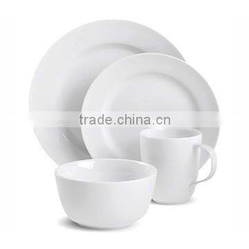 7 inch Round White Color Graceful Design Porcelain Plates Dishes For Hotel And Restaurant