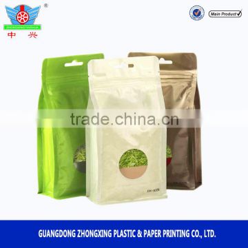 2016 laminated resealable flat bottom zip plastic bags with window