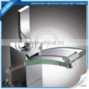 chinese supplier single handle glass basin faucet