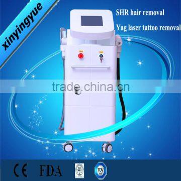 Newest design Multifunction SHR las er hair removal / yag laser tattoo removal machine