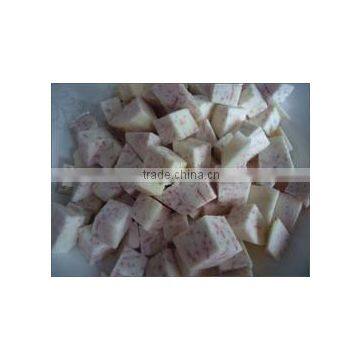 Frozen white yam cube