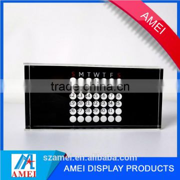 2017 Hot sale creative desktop monthly acrylic calendar block