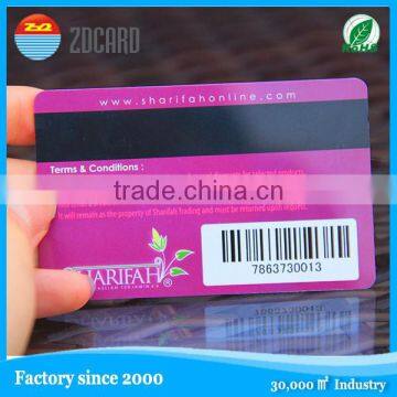 plastic high workmanship PVC card with magnetic stripe