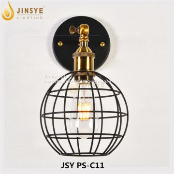 Black metal cage led industrial hotel wall light wall lamp