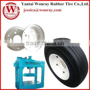 Discount black Solid Tire press white Split Rim 4.00-8 wheel for trailer