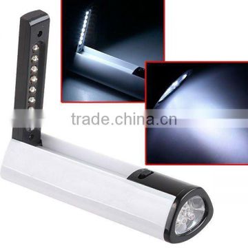 2in1 Portable LED Flashlight Torch Mini Table Desk Reading Lamp Light 11 LEDs