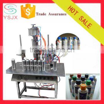 Semi automatic air injection tin can aerosol filling crimping machine