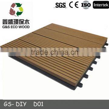 Outdoor deck floors low price wpc diy tiles anti-UV wpc commercial floor tile 30X30