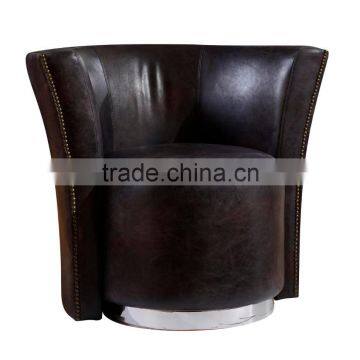 High Quality Comfortable Genuine Black Leather Chair/American Replica Leather Stool