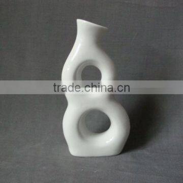 Japanese Mini Ceramic Paiting Vase Colored White Stoneware Bud Vase photo-6