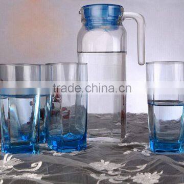 Glass water jug with lid glass water jug set