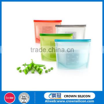 Food Grade Silicone Vacuum seal food bags,resealable vacuum silicone food storage bag