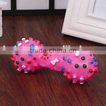 CY189 Colorful Mini Dotted Dumbbell Shaped Squeeze Squeaky Faux Bone Toys For Pet Dog Bite Game, Chien Juguetes Perros photo-4