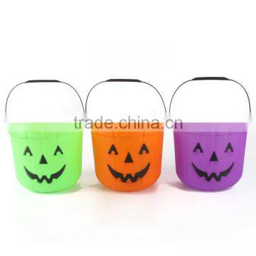 New Plastic Halloween Pumpkin Party Candy Buckets Decor Prop