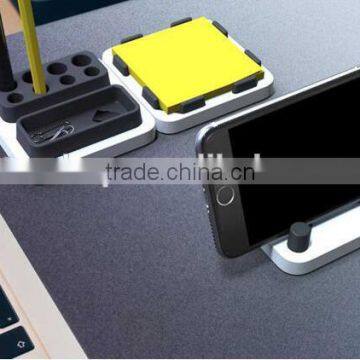 Creative Desktop Storage Three-piece Simple Desk Tool Case Memo Paper Box/phone Dock/pencil Vase photo-2