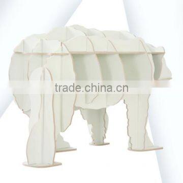 Bear Puzzle Table,Creative Animal Furniture,MDF DIY Assembled Bear Table For Fashion Living Room,Wooden Animal Furniture photo-3
