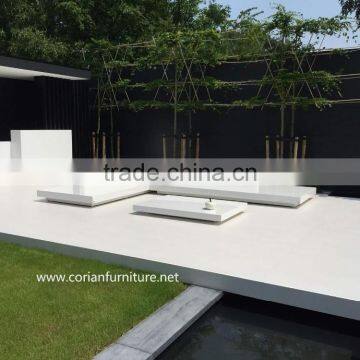 Designed Made Hot Selling Acrylic Solid Surface Corian Garden Bench