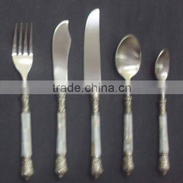 5 Pcs Brass Shell Decoration Cutlery Set, Novelty Cutlery Set, Elegant Cutlery Set, Fancy Cutlery Set, Catering Supplies photo-3