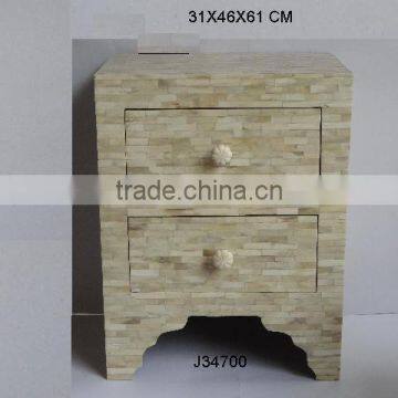 Bone Inlay Interior Furniture in Natural White Finish Patterns Can be Customized