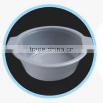 two handled disposable plastic soup bowl with handle