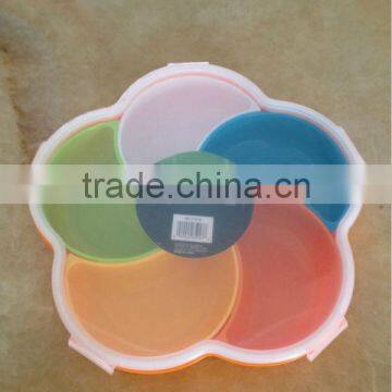 5 Compartments Plastic Snack Box Dessert Plate Food and Candy Storage Box photo-5