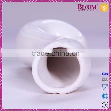 White Ceramic Craft Decoration Flower Vase Stand photo-5