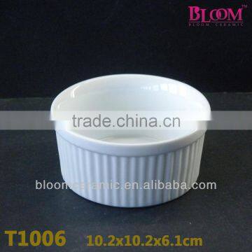 White small cake ceramic remakin cake bowl