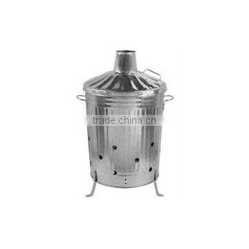 Large Galvanized Incinerator Eco-friendly Garden Outdoor Sundries Collector