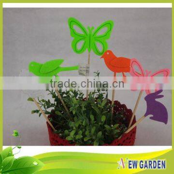 Good Quality Animal Shape At The Top Round Wood Stick For Planter