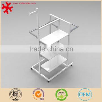 4 Tier Merchandising Gondola Metal Display Black Shelving 2 Clothes Rails photo-6