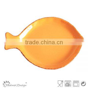 Wholesale Solid Color Glazed Fish Shape Plate photo-3