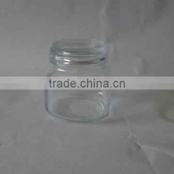 transparent glass storage bottle jar with glass lid