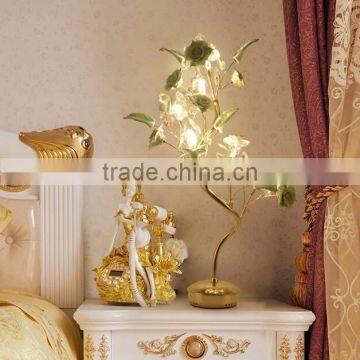 Noble Elegant Italian Style Green Porcelain Floral Nightstand Table Reading Lamp BF12-04284a