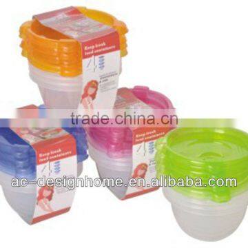 6 PCS FUCHSIA, TURQUOISE, LIME GREEN, ORANGE 0.14L ROUND PP PLASTIC FOOD CONTAINER