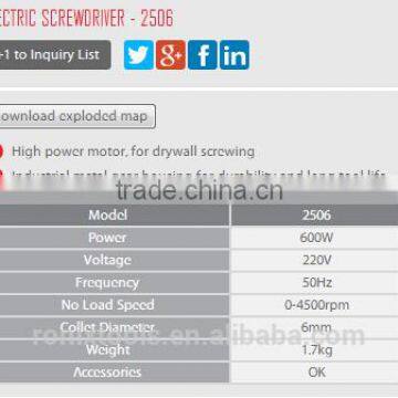 RONIX POWER TOOLS ELECTRIC SCREW DRIVER MODEL 2506 photo-2