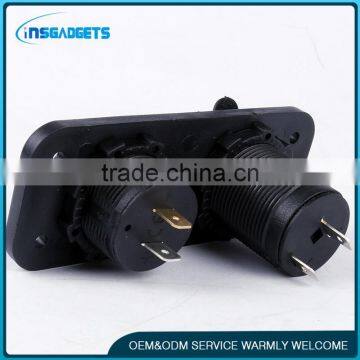 12V Dual Car Socket USB Adapter Charger With Digital Voltmeter photo-3