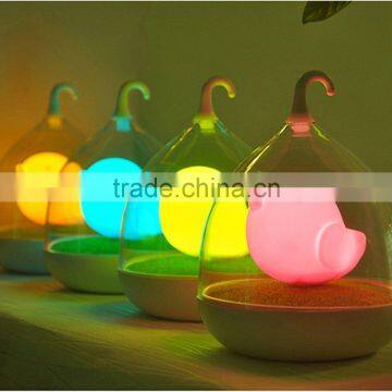 Dimmable Lamp 3d Bird LED Night Light With Rotary Handle and Battery,in Indoors and Outdoors Color Pink photo-5
