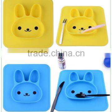 FDA Approved Rabbit Silicone Placemat for Kids Children Dinner Plate photo-6