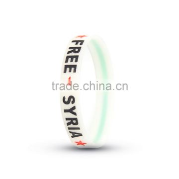 2017 Syria flag silicon bracelet/Cheap Custom Silicone Fashion Bracelets silicone wristband