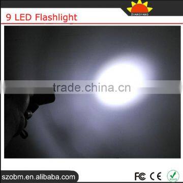 9 LED White Light AA Battery Free Sample Torchlight Cheap Police Flashlight photo-5