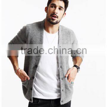 Custom 100% Cotton Long Thick Knitted Sweater Men Cardigan Sweater photo-5